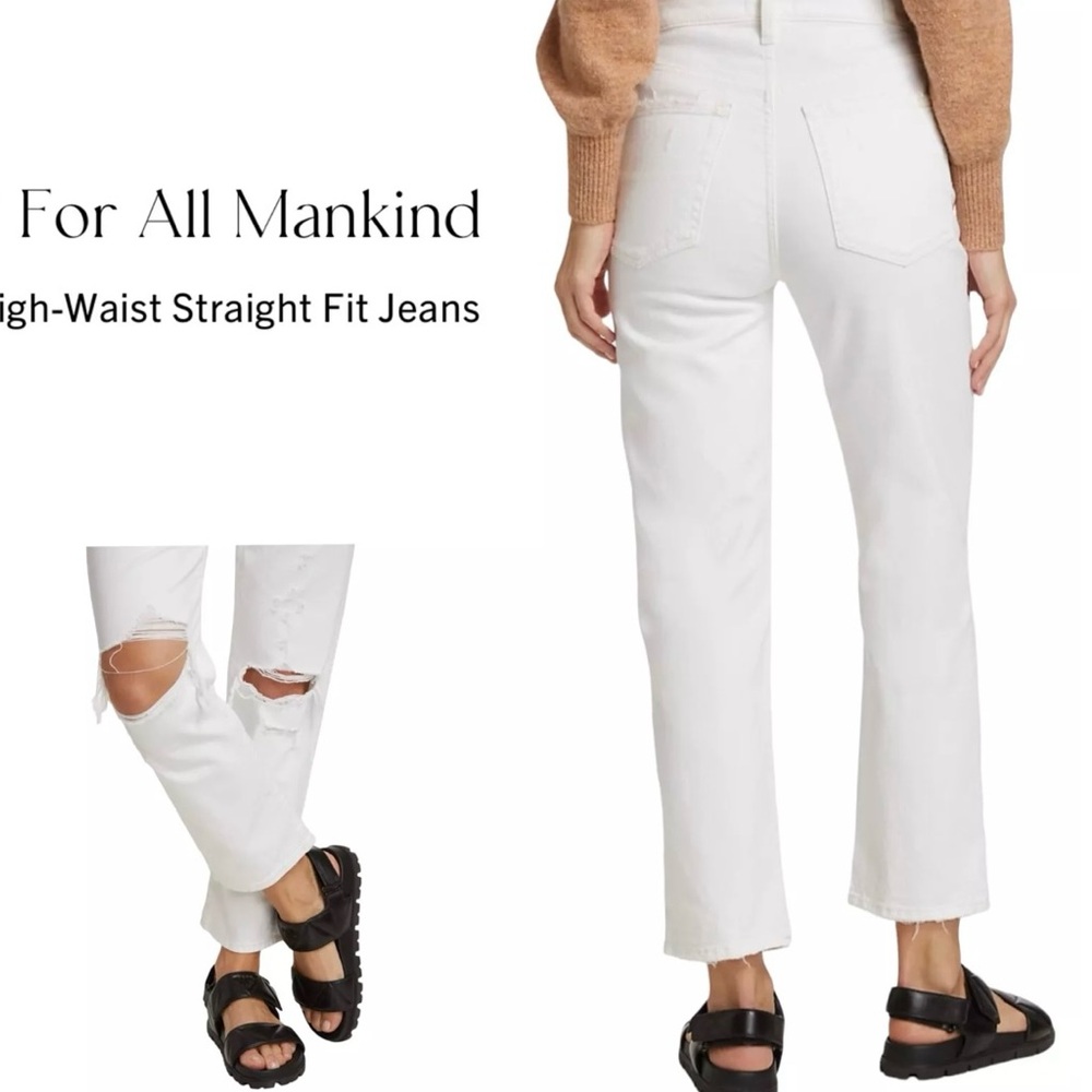 7 For All Mankind HW Cropped Straight Ankle Jeans Size 29 (NWT) Retail $218 - Picture 3 of 6